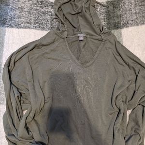 Aerie hooded long sleeve top